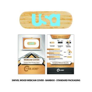 Wood Webcam Cover Swivel with Standard Packaging